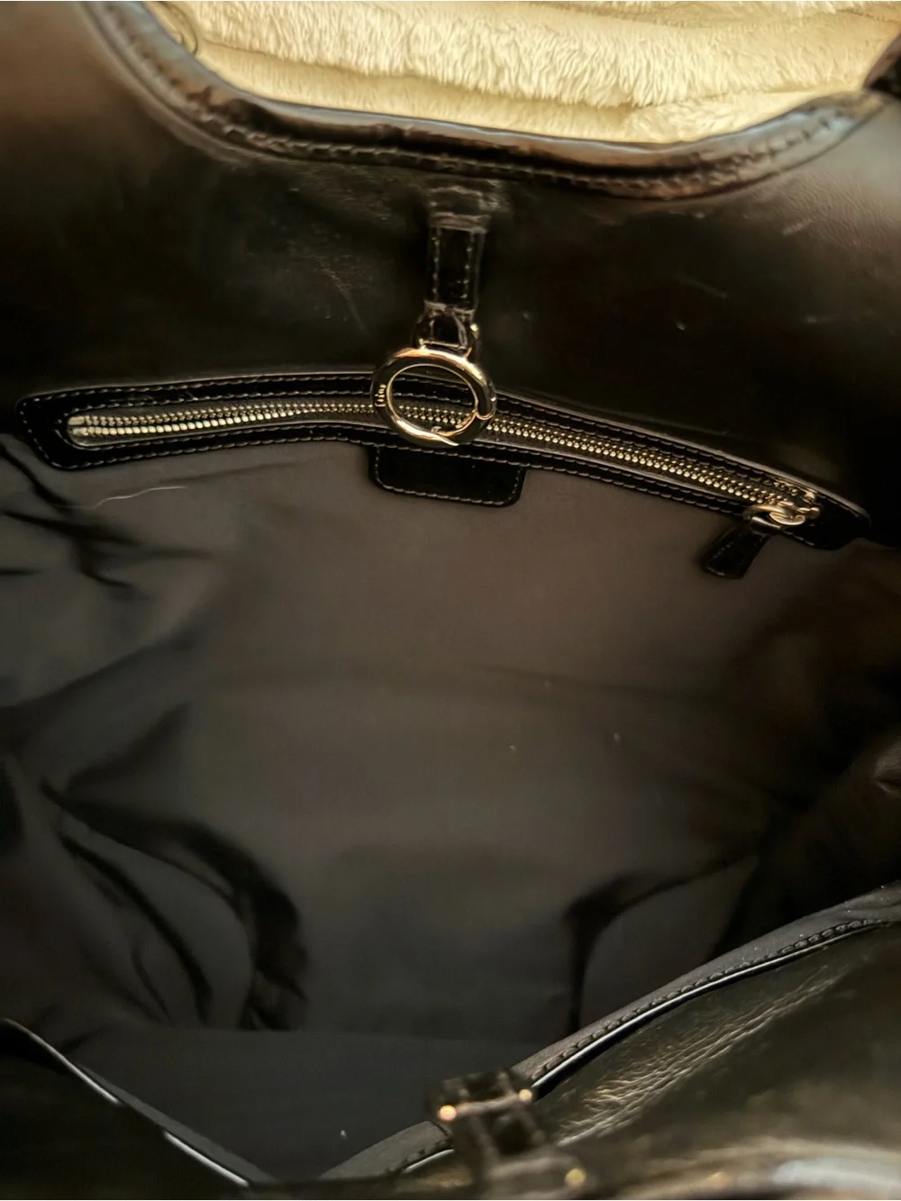 2008 Dior Black Croc-Embossed Patent Leather Satchel 61 Tote